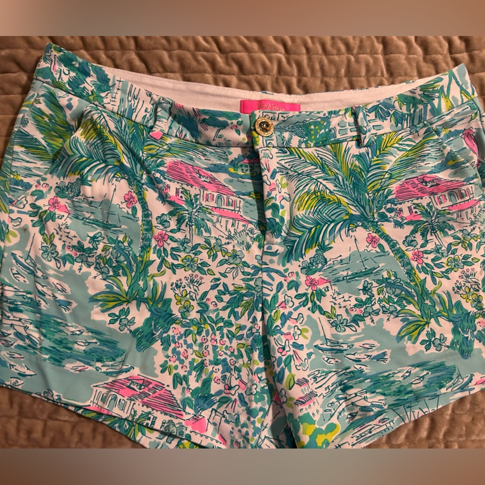 Lilly Pulitzer Women’s Sz 12 Knit Tropical Print Women Shorts